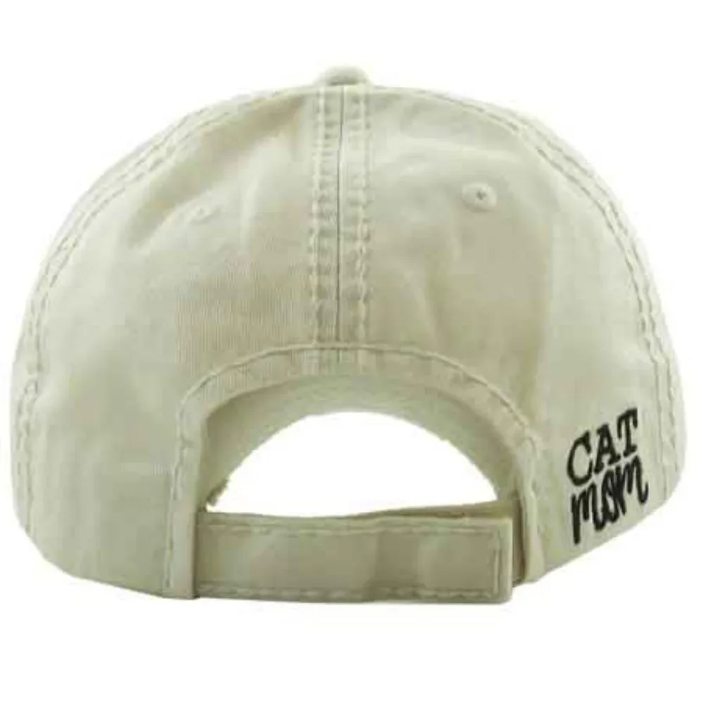 Ladies Stone Cat Mom Baseball Cap